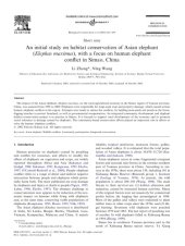 book An initial study on habitat conservation of Asian elephant Elephas maximus, with a focus on human elephant conflict in Simao, China