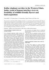 book Kallar elephant corridor in the Western Ghats, India: trend of human interface vis-à-vis feasibility of wildlife-friendly flyover and land acquisition