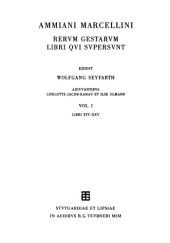 book Ammiani Marcellini Rerum gestarum libri qui supersunt, Vol. I Libri XIV-XXV