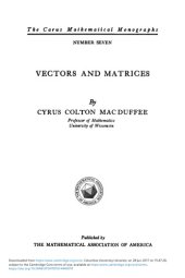 book Vectors and Matrices