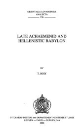 book Late Achaemenid and Hellenistic Babylon