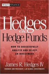 book Hedges On Hedge Funds How To Successfully Analyze 