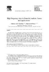 book High Frequency Data In Financial Markets Issues And Applications