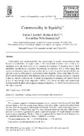 book Commonality In Liquidity