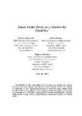 book Limit Order Book As A Market For Liquidity