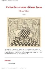 book Earliest Occurrences of Chess Terms