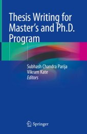 book Thesis Writing for Master's and Ph.D. Program