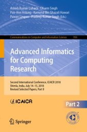 book Advanced Informatics for Computing Research: Second International Conference, ICAICR 2018, Shimla, India, July 14–15, 2018, Revised Selected Papers, Part II