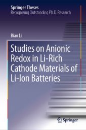 book Studies on Anionic Redox in Li-Rich Cathode Materials of Li-Ion Batteries