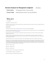 book Decision Analysis for Management Judgment