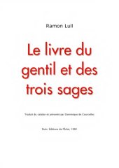 book Le livre du gentil et des trois sages