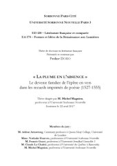 book « La plume en l’absence ». Le devenir familier de l’épître en vers dans les recueils imprimés de poésie (1527-1555)