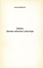 book 1922 m. žemės reforma Lietuvoje