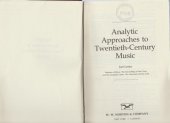 book Analytic Approaches to Twentieth Century Music