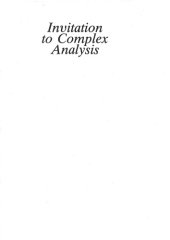 book Invitation to Complex Analysis