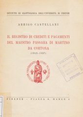 book Il registro dei crediti e pagamenti di Maestro Passara di Martino da Cortona 1315-1327