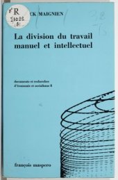 book La division du travail manuel et intellectuel