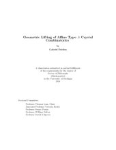 book Geometric Lifting of Affine Type A Crystal Combinatorics