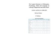 book The Logical Structure of Philosophy, Psychology, Mind and Language in Ludwig Wittgenstein and John Searle - Articles and Reviews 2006-2019 2nd Edition