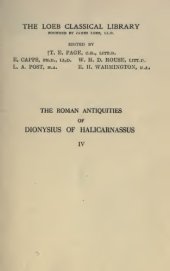 book THE ROMAN ANTIQUITIES OF DIONYSIUS OF HALICARNASSUS VOL.IV