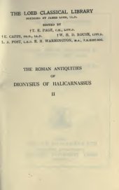 book THE ROMAN ANTIQUITIES OF DIONYSIUS OF HALICARNASSUS VOL.II