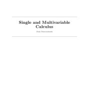 book Single and Multivariable Calculus