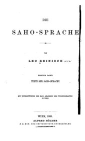 book Die Saho-sprache. Bd 1. texte. Bd 2. Wörterbuch