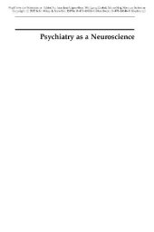 book Psychiatry as a Neuroscience