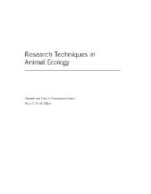 book Research techniques in animal ecology: controversies and consequences