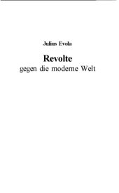 book Revolte Gegen die Moderne Welt