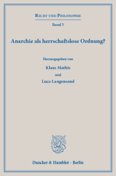 book Anarchie als herrschaftslose Ordnung?