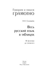 book Весь русский язык в таблицах. От фонетики до синтаксиса.