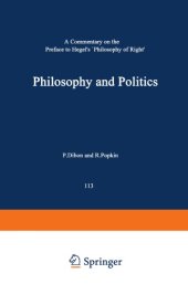 book Philosophy and Politics. A Commentary on the Preface to Hegel’s Philosophy of Right