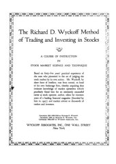 book The Richard D.Wyckoff Method of Trading and Investing in Stocks