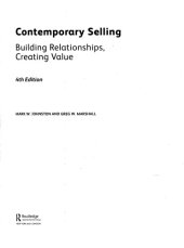 book 1. Contemporary Selling- Building Relationships, Creating Value