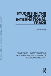 book Studies in the Theory of International Trade