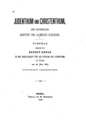 book JUDENTHUM UND CHRISTENTHUM: IHRE URSPRÜNGLICHE INDENTITÄT UND ALLMÄLIGE SCHEIDUNG