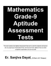 book Mathematics Grade-9 Aptitude Assessment Tests Sanjiva Dayal IITJEE IIT JEE Foundation