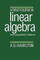 book A first course in linear algebra