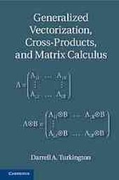 book Generalized vectorization, cross-products, and matrix calculus