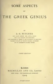 book SOME ASPECTS OF THE GREEK GENIUS