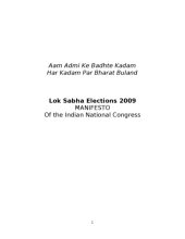 book Indian National Congress Manifesto for Lok Sabha Elections 2009