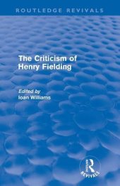 book The Criticism of Henry Fielding. Edited by Ioan Williams