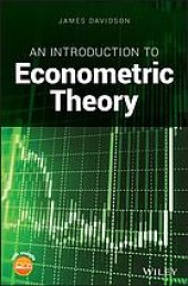 book An introduction to econometric theory