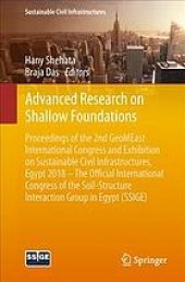 book Advanced Research on Shallow Foundations: Proceedings of the 2nd GeoMEast International Congress and Exhibition on Sustainable Civil Infrastructures, Egypt 2018 – The Official International Congress of the Soil-Structure Interaction Group in Egypt (SSIGE)