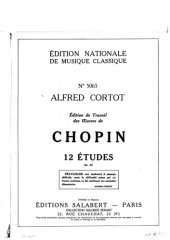 book Cortot - Edition de travail Chopin Etudes op.25