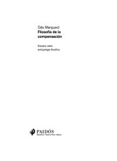 book Filosofía de la compensación : estudios sobre antropología filosófica