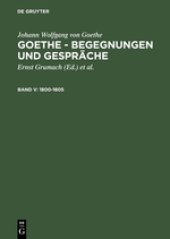 book Begegnungen und Gespräche Bd. V: 1800-1805