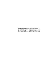 book Differential geometry and kinematics of continua