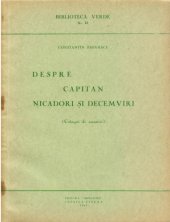 book Despre Capitan, Nicadori și Decemviri (Crâmpei de amintiri)